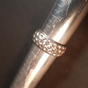 Hammered silver ring size 7